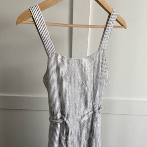 Wide-leg White Striped Jumpsuit